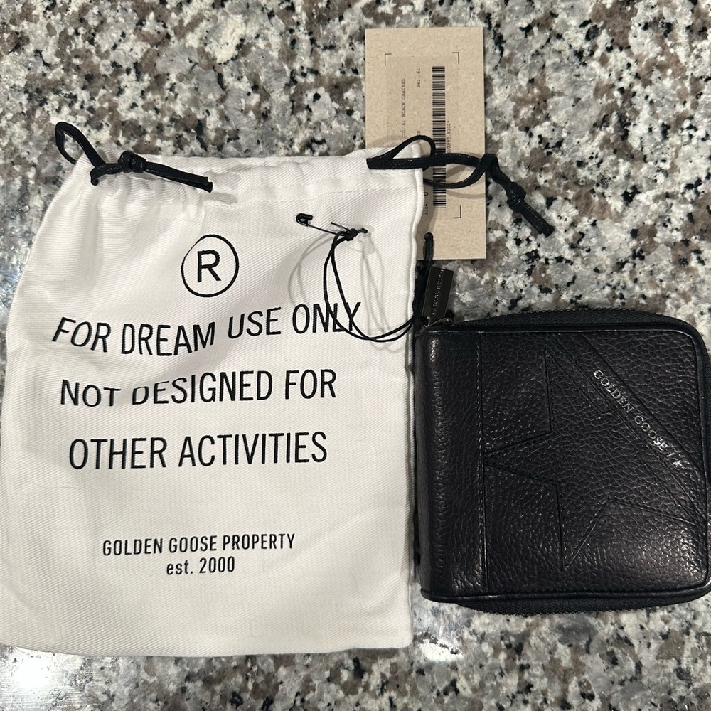 Golden Goose Black Calfskin Star Wallet